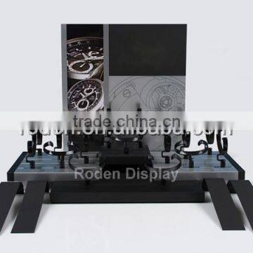 fashionable design watch display racks wooden front counter display stand