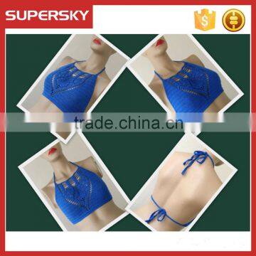 K-54 Tank Top Halter Handmade Sexy Lady Crochet Bikini Top Sexy Bikini Top Women Knti Beach Bustier photo-3