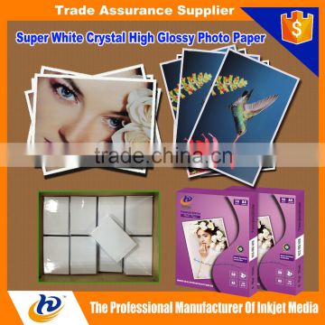 trade assurance Inkjet super white crystal high glossy photo paper