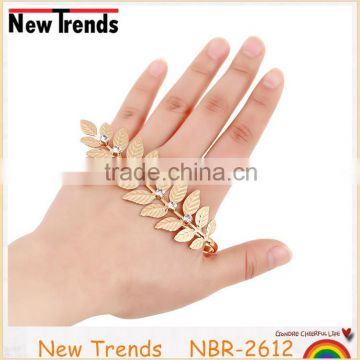 Fashion leaves palm cuff bracelet leaves rhinestone palm cuff wholesale