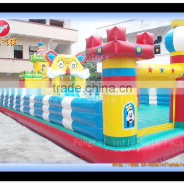 funny city inflatable jumping bouncer castle park with slide