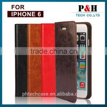 Alibaba China main supplier for iphone real leather case, popular cell phone real genuine leather case for iphone 6, phone case