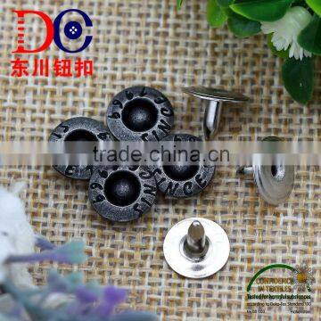 Fahion brass custom logo metal button jacket accessory jeans rivet