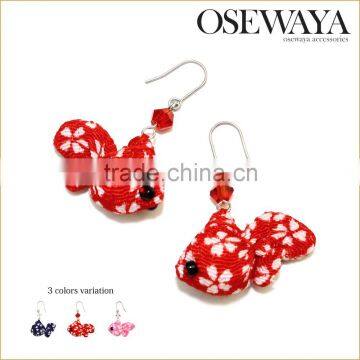 japan style accessories fashion gold fish earrings osewaya no moq