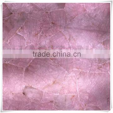 Natural quartz stone polished big slab rose quarz Precious gemstone for counter