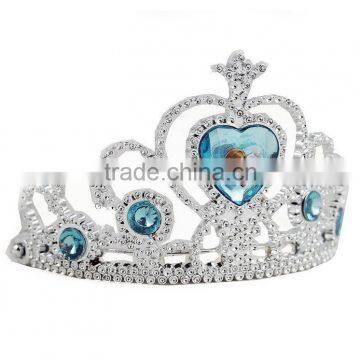 Tiara Crown - Silver with Blue and Heart Jewel