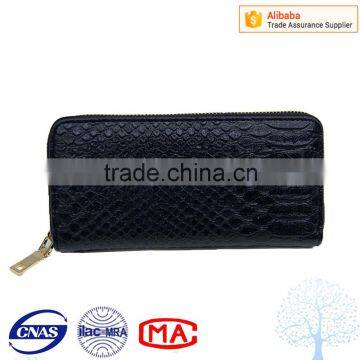 Wholesale snake pattern PU leather large capacity wallet for ladies