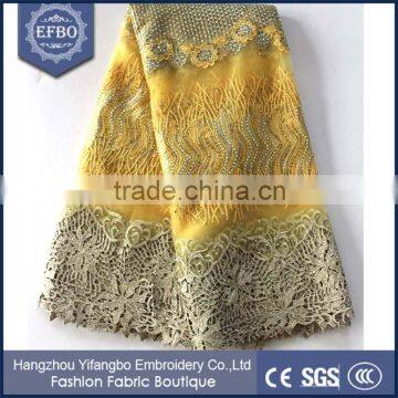 Wholesale French Tulle Embroidery Lace Fabric Korea With Holes for Party photo-5