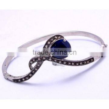 The Gopali Jewellers Blue Sapphire Bracelet Genuine Sapphire Ombre Gemstone Bracelet Gold Blue Natural Sapphire