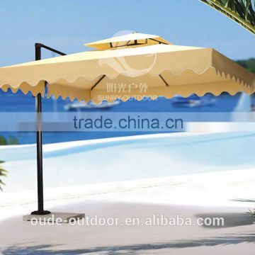 outdoor beach umbrella square side post parasol with crank