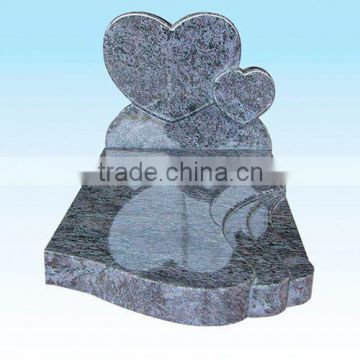 SKY-M19 Double Heart Design One Piece Angel Monument Tombstone Headstone Gravestone