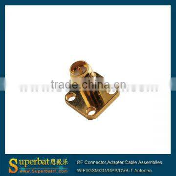 RP SMA 4 hole panel mount Jack connector with solder Post