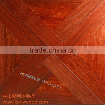 Fancy Designed Cabreuva Hand-scraped Parquet Multi-layer Engineered Wood Flooring