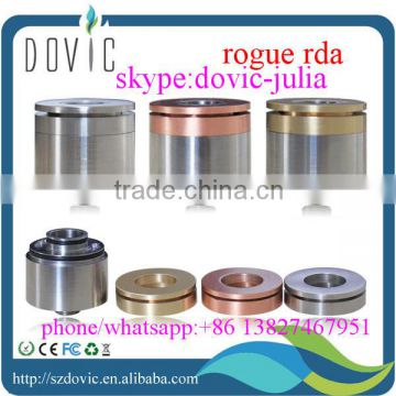 New Arrival !!! big 1:1 clone rogue rda atomizer in black/stainless,with 3 different topcaps