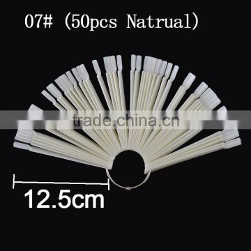 (50pcs) False Natural Nail Display Palette Color Chart with Ring Handle Nail Art