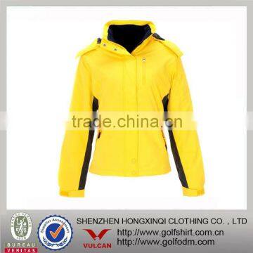 yellow color hood windbreaker 2013 nylon