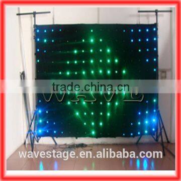 HOT WLK-1P18 Black fireproof Velvet cloth RGB 3 in 1 led curtain backdrop rgb led display flexible led screen