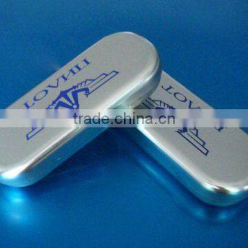 Tin box for eyeglasses packing