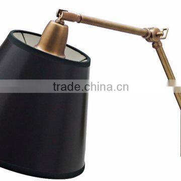 1031-11 arm is flexible at three different points copper Swing Arm Wall Lamp crisp linen shade