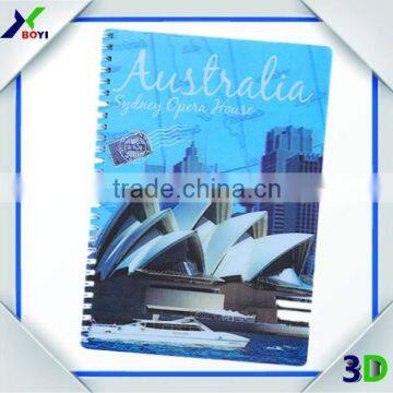 Custom PP/PET Cover Spiral 3D Lenticular Notebook