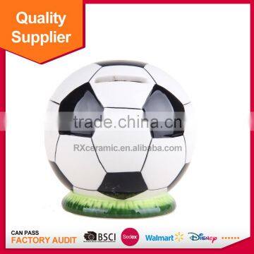 Hot selling creative sports ceramic piggy bank