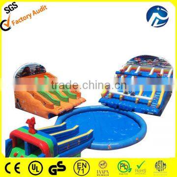 high quality inflatable water paly equipment combination / inflatable water slide combination
