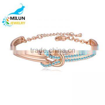Austrian crystal bracelets knot bangle women