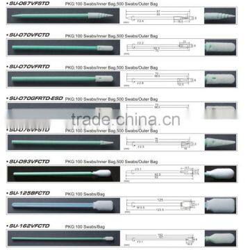Cleanroom foam swabs, different size swab for cleaning tiny surface