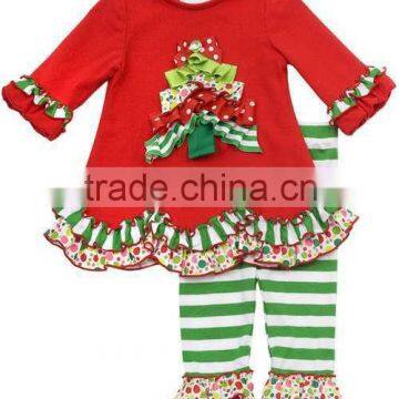 Christmas Tree Little Girls Boutique Remake Clothing Sets