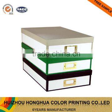 Handmade Paper File Storage Box Cardboard Document Storage Box File Organizer with Reference Card