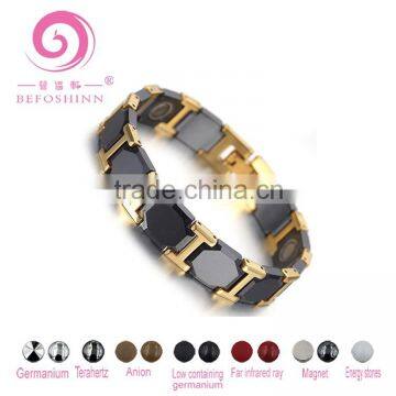 4 in 1 bio magnetic tungsten germanium bracelet in tungsten jewelry for mens