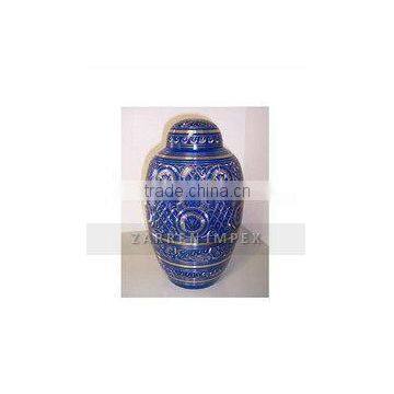 Radiance Blue 10" Cremation Urn brass