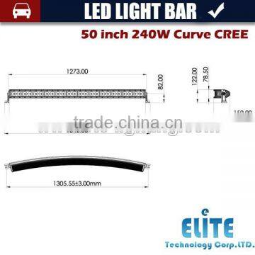 50inch Curved LED Light Bar 240w/288w for Off Road Car Accessories Offroad 50 Inch LED Light Bar