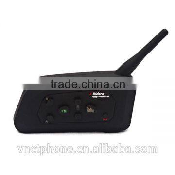Waterproof bluetooth intercom for motorcycle supporting 4 riders