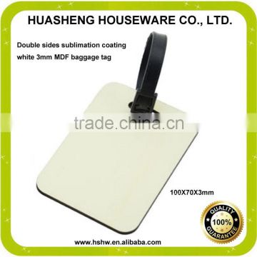 free dye sublimation MDF baggage tag blanks samples