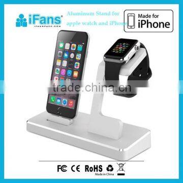 Mobile Phone Accessories Dual Functions Aluminum Stand for iPhone and for Apple Watch