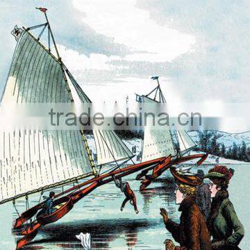 Ice Sailing Mishap 12x18 Giclee on canvas