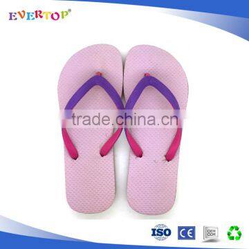 Two Color Pvc Strap Pink Soft pe Sole Sexy Summer Shoes Eva Flip Flop Slipper