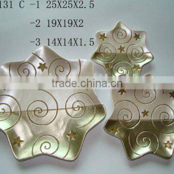 christmas terracotta clay plate