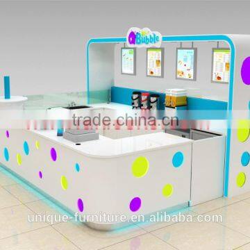 Modern Style Bubble Tea Kiosk Shopping Mall Bubble Tea Kiosk Design for Sale