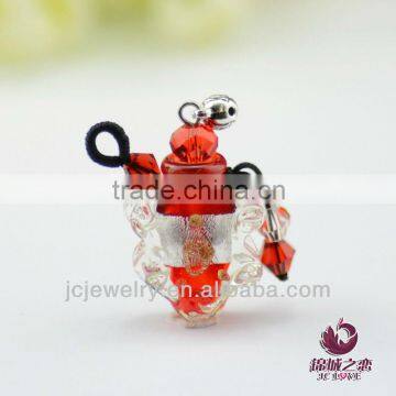 Handcraft jewelry Red Rose in Bottle Free collocation Pendant necklace