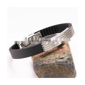China Supplier Rubber Bracelet With Magnet Clasp