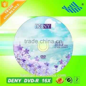 DENY new artwork offset printing unique dvd-r 16x