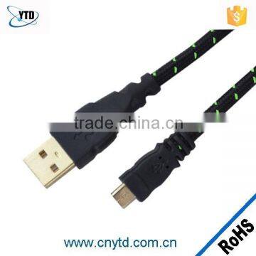 Micro USB Flat Cable Cotton Braid Nylon Braided USB Cable Braided Flat USB Cable