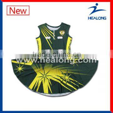 custom lycra cheap netball dresses