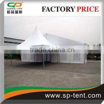 15x50m Luxury All events party marquee decorated linings and curtains with 6x6m pagoda canopy