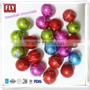 Gold Foil Wrapped Mini Baseball Shaped Chocolate Balls