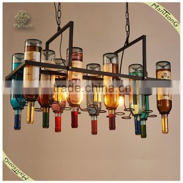 Home indoor lighting glass bottle creative bar hanging pendant light