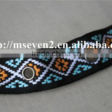 Good Looking Multicolor Embroidery Diamond Pattern Metal Eyelet Ribbon for Sale