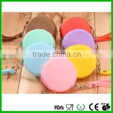 Round shape silicone coin pouch/purse/wallet